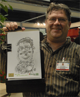 Animation originale d'un caricaturiste salon pro green expo