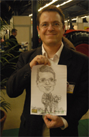 animation caricaturiste pour salon professionnel