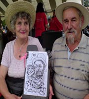 caricaturiste mariage en plein air