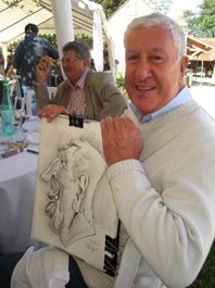 Caricaturiste professionnel face à Stephane Collaro
